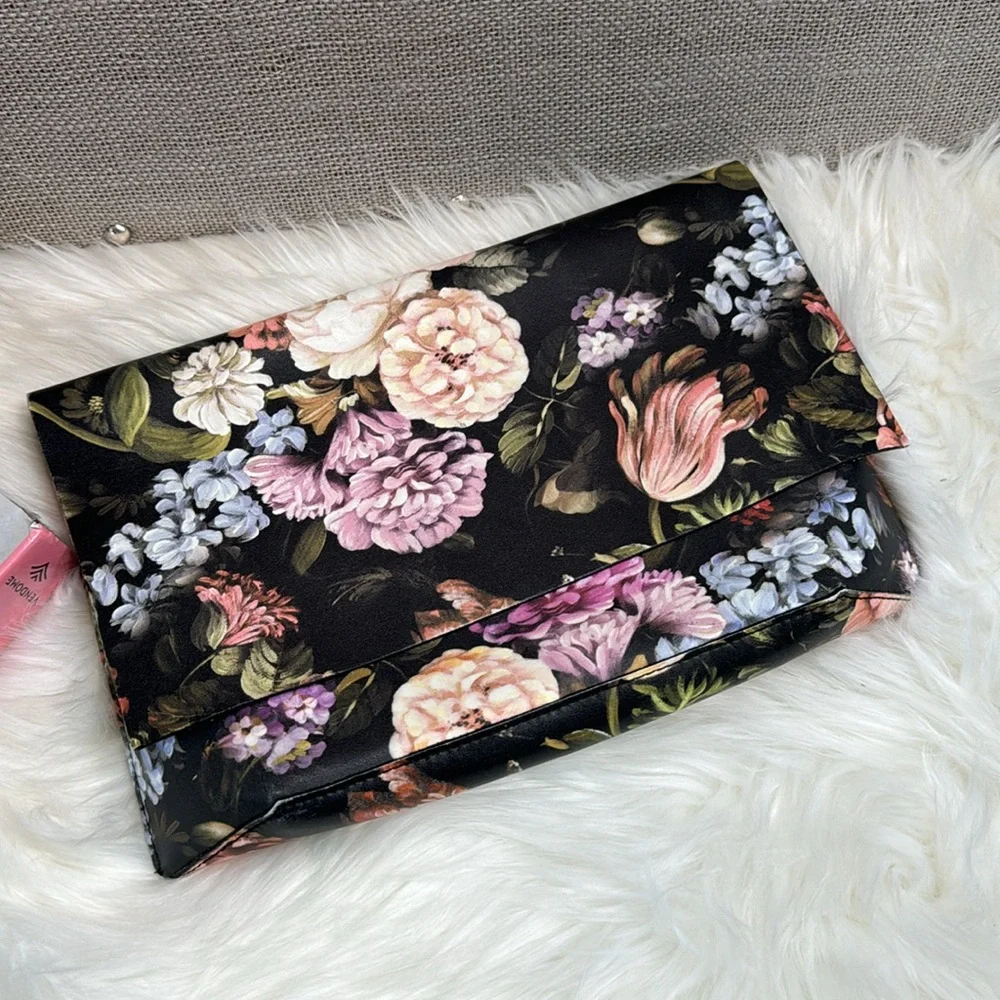 Anthropologie floral leather handbag clutch - Picture 10 of 11